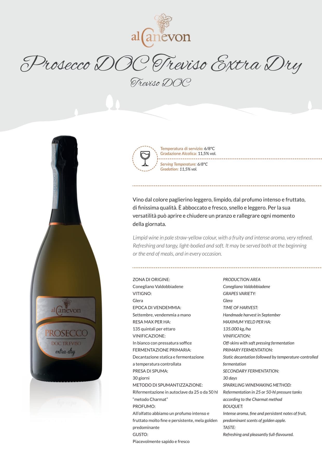 Scheda tecnica Prosecco DOC Treviso Extra Dry