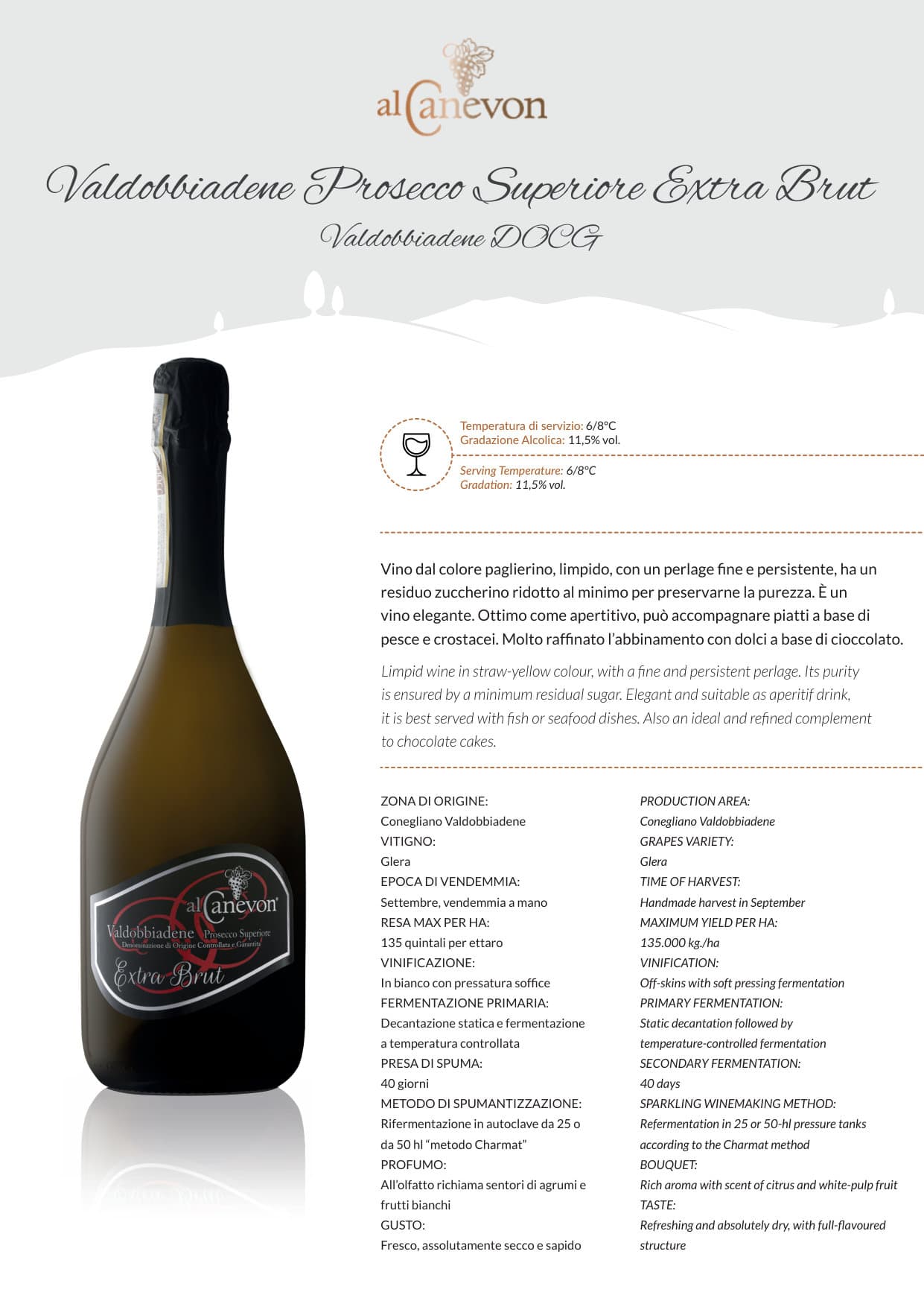 Scheda tecnica Prosecco Superiore Extra Brut DOCG
