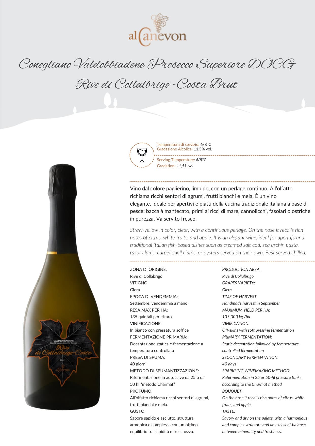 Scheda tecnica Rive di Collalbrigo - Brut